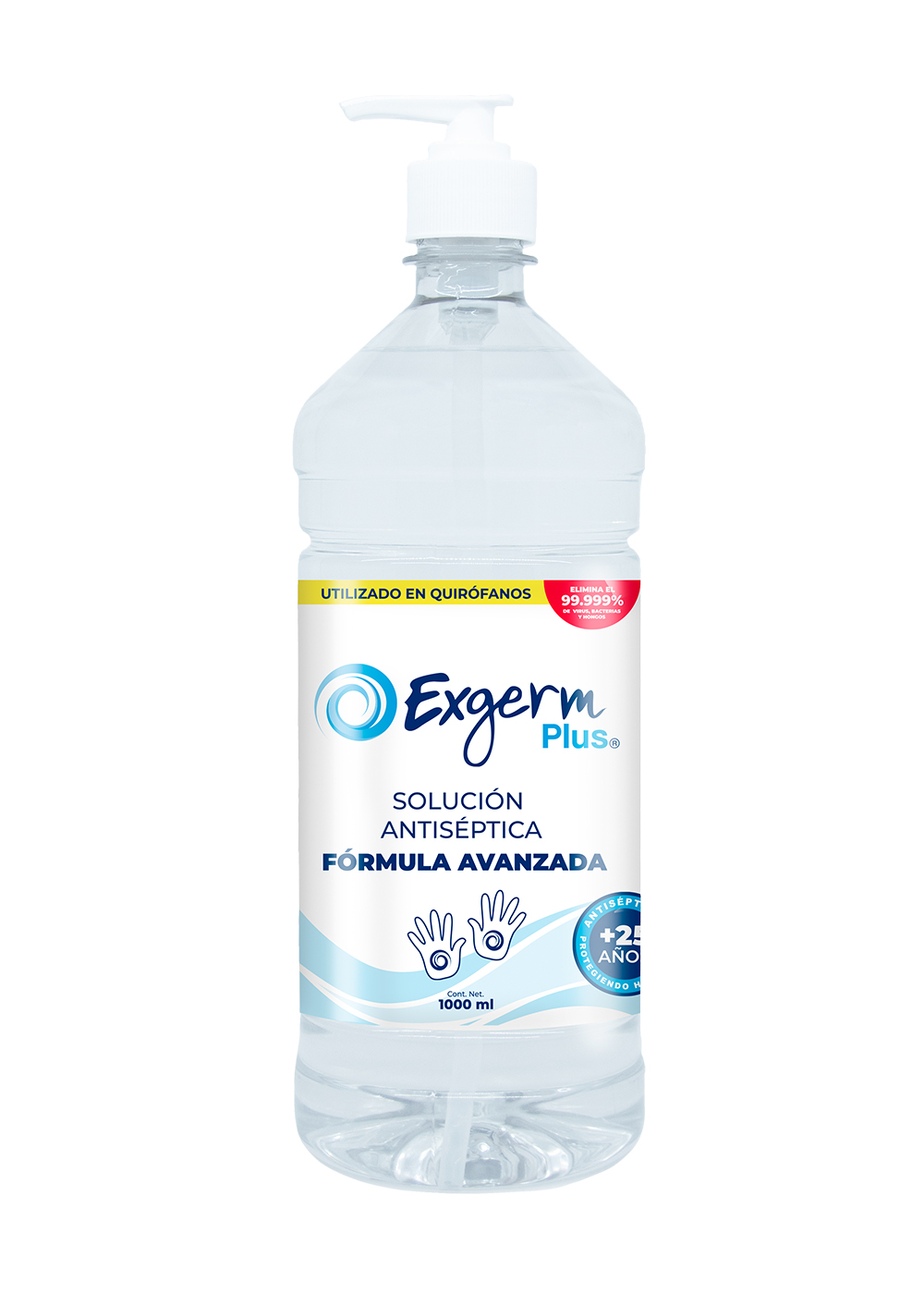 Desinfectante Antibacterial Antiséptico Manos Con Clorhexidina Exgerm Plus 1,000 ml Cilíndrico