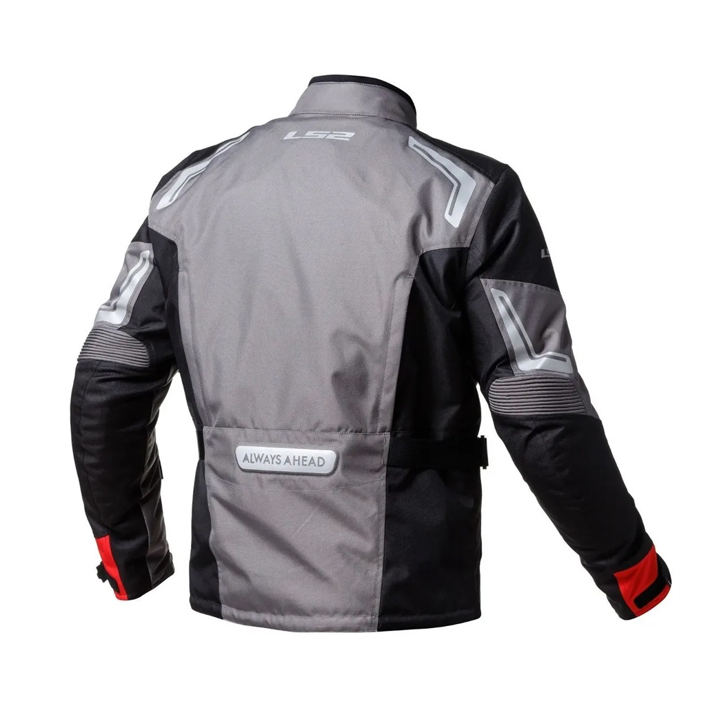 CHAMARRA LS2 GALLANT NEGRO/GRIS PARA MOTO VIAJERA CON PROTECCIONES