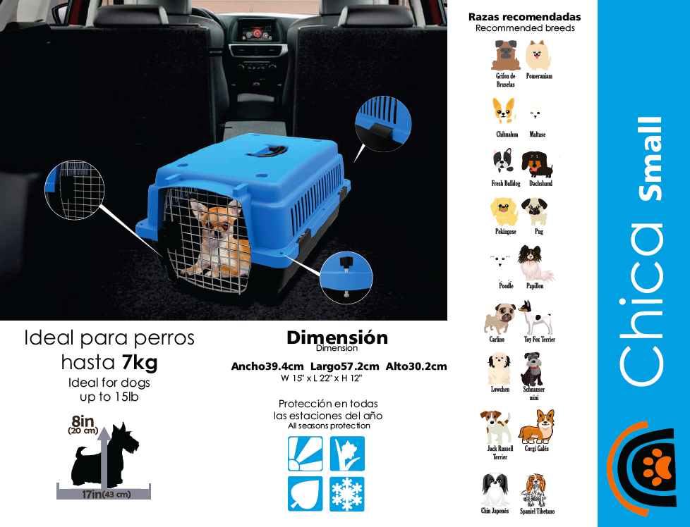 Transportadora Chica Kennel Para Perros Y Gatos