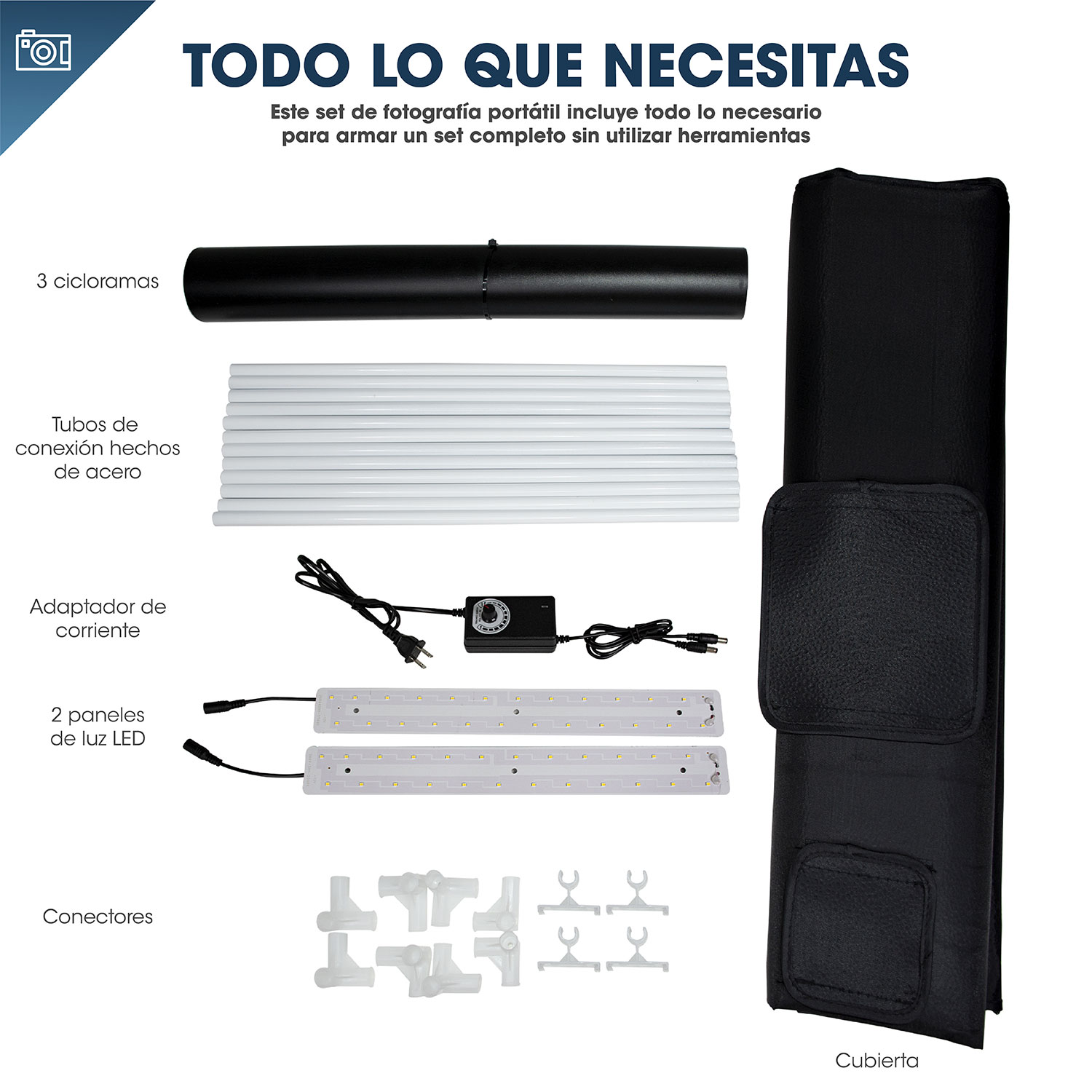 Caja de Luz para Fotografia Profesional Portatil 50x50 Led 