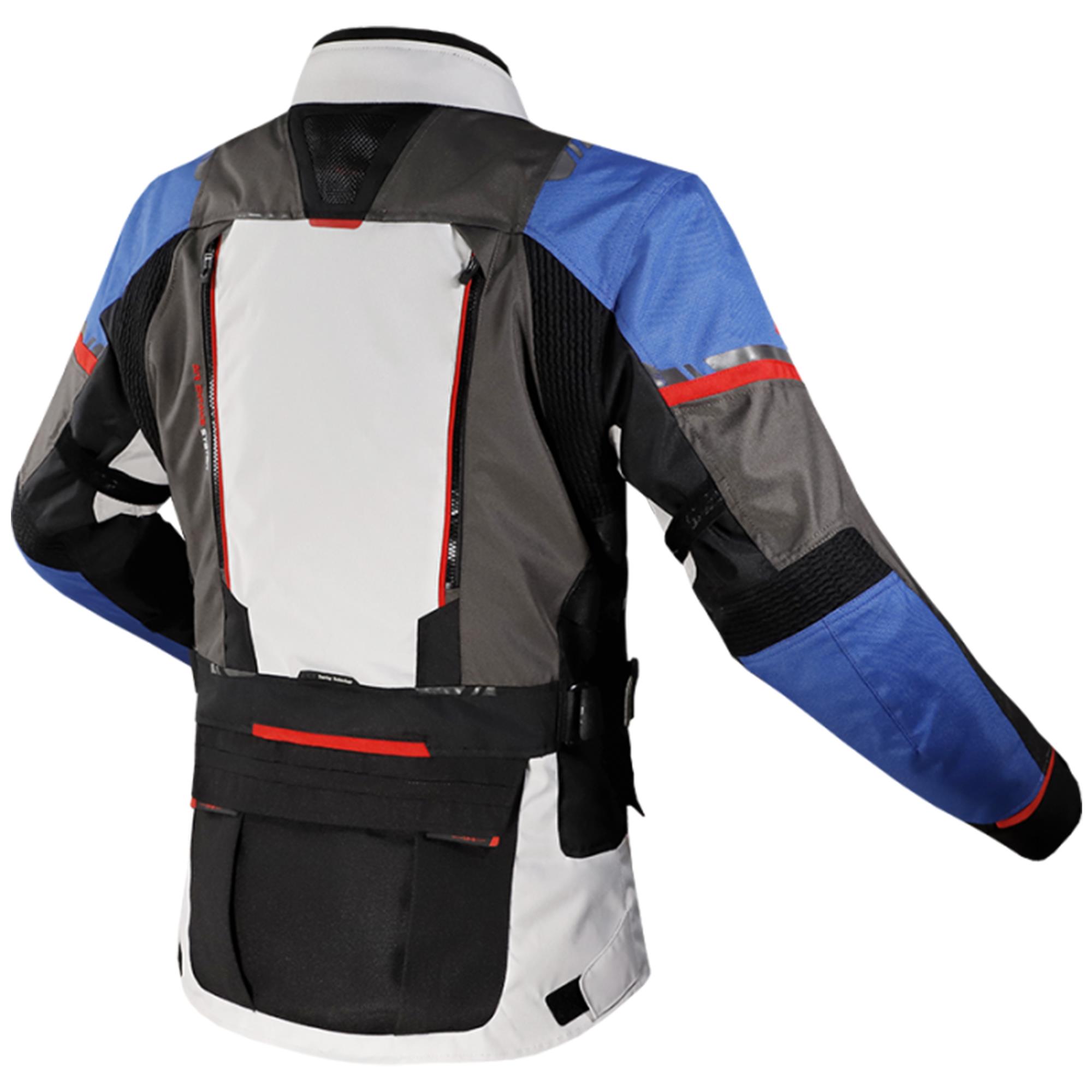 CHAMARRA LS2 NORWAY GRIS/AZUL 4 ESTACIONES PARA MOTO  DOBLE PROPOSITO CON PROTECCIONES 