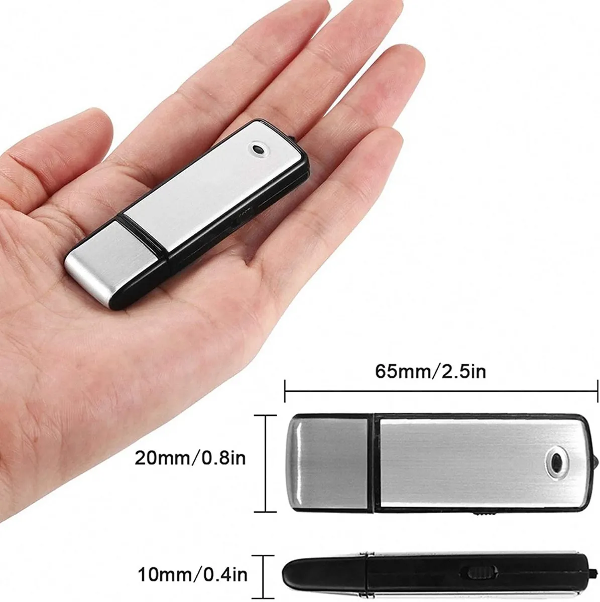 Mini Grabadora De Voz Espía Con Micrófono/usb 16gb 19horas