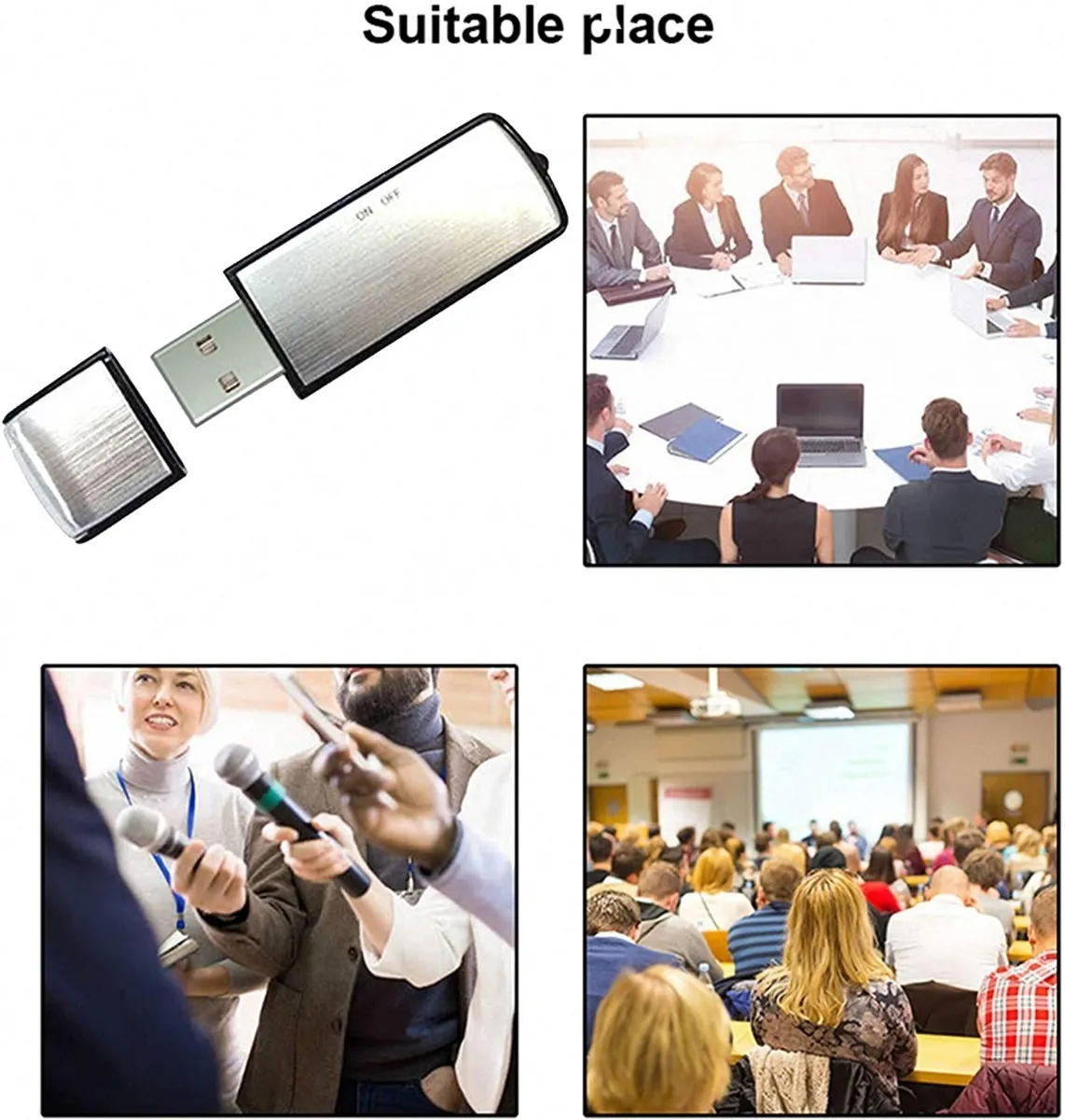 Mini Grabadora De Voz Espía Con Micrófono/usb 16gb 19horas