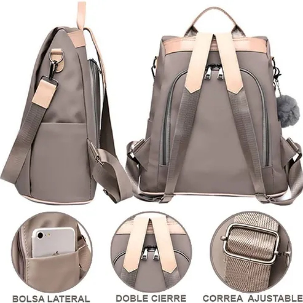 Mochila Impermeable De Oxford Antirrobo Para Mujeres