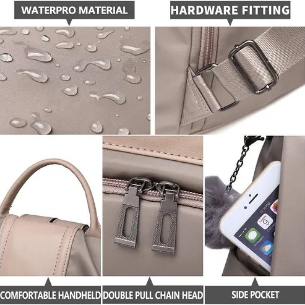 Mochila Impermeable De Oxford Antirrobo Para Mujeres