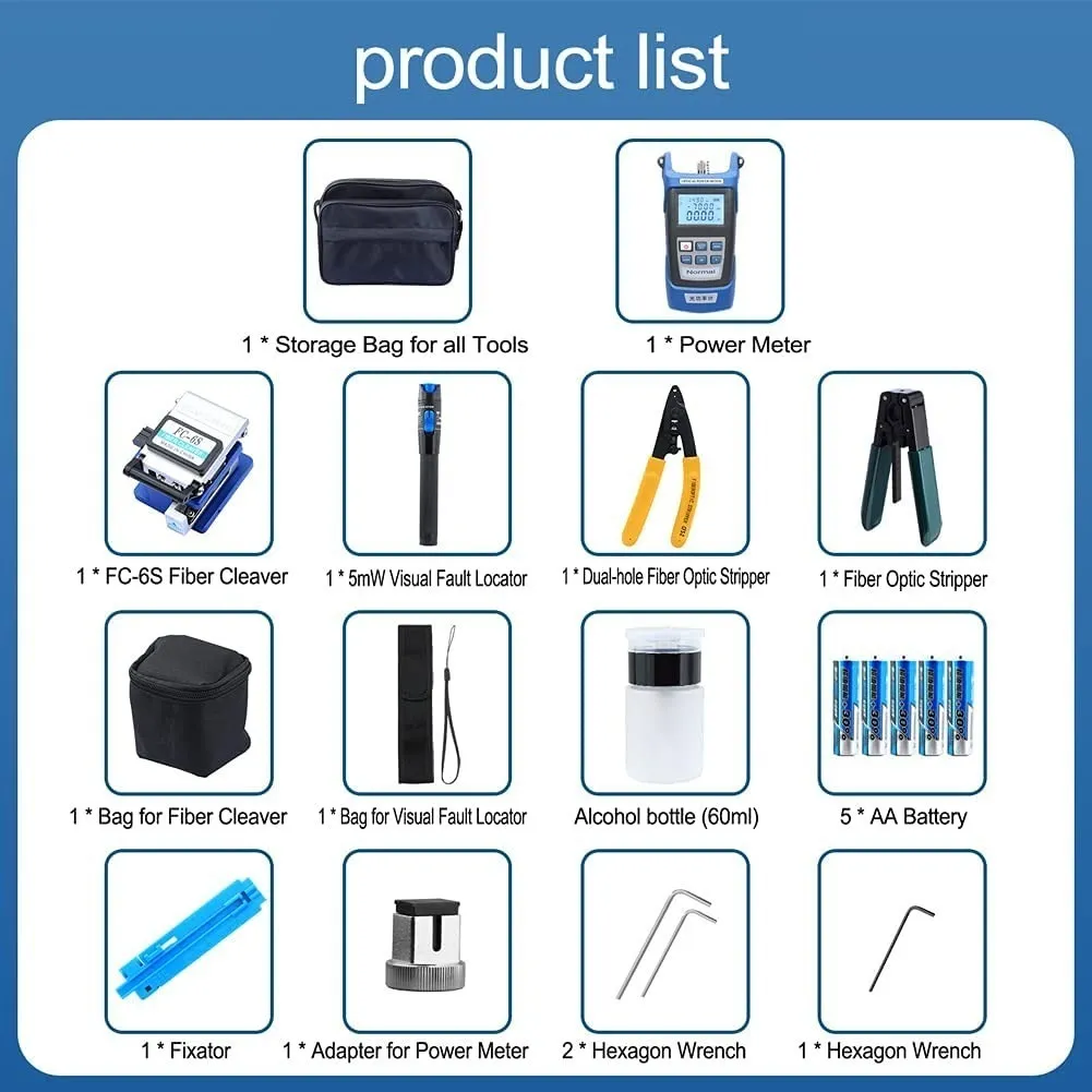 Kit De Herramientas Fibra Óptica Con Medidor De Potencia