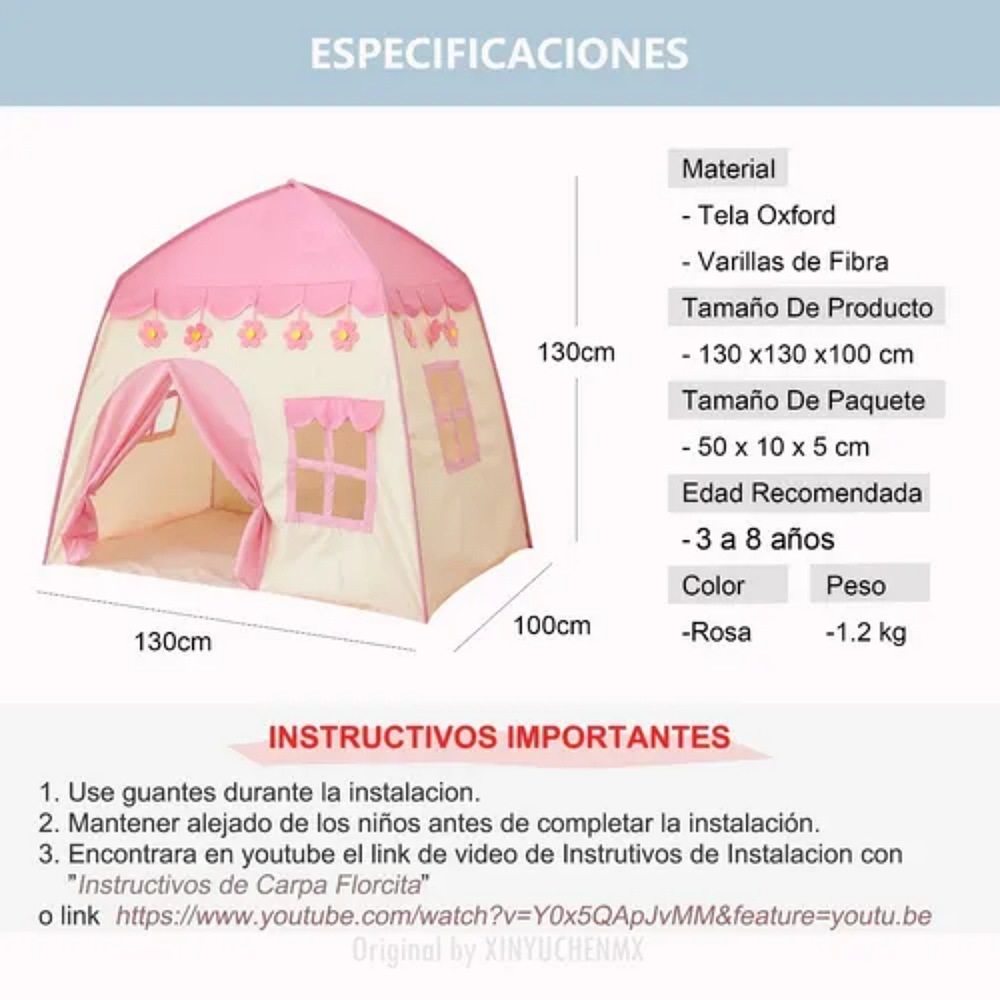 Casa De Niñas Castillo Princesa Juguete Interior Tienda