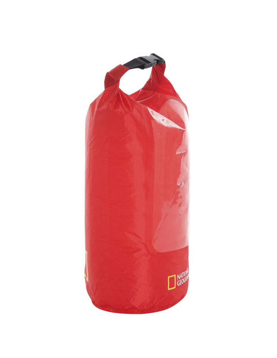 Mochila Everest de 55LT, sleeping, bolsa seca roja NatGeo y luz quimica de emergencia