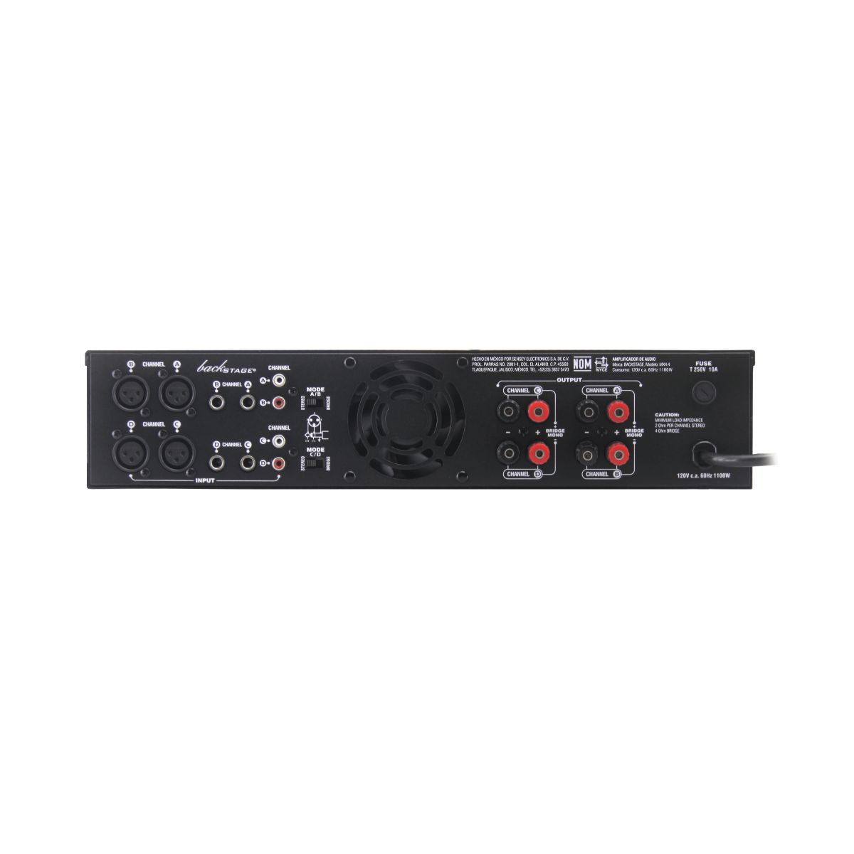 Amplificador de audio Backstage Mx4.4 Clase Ab