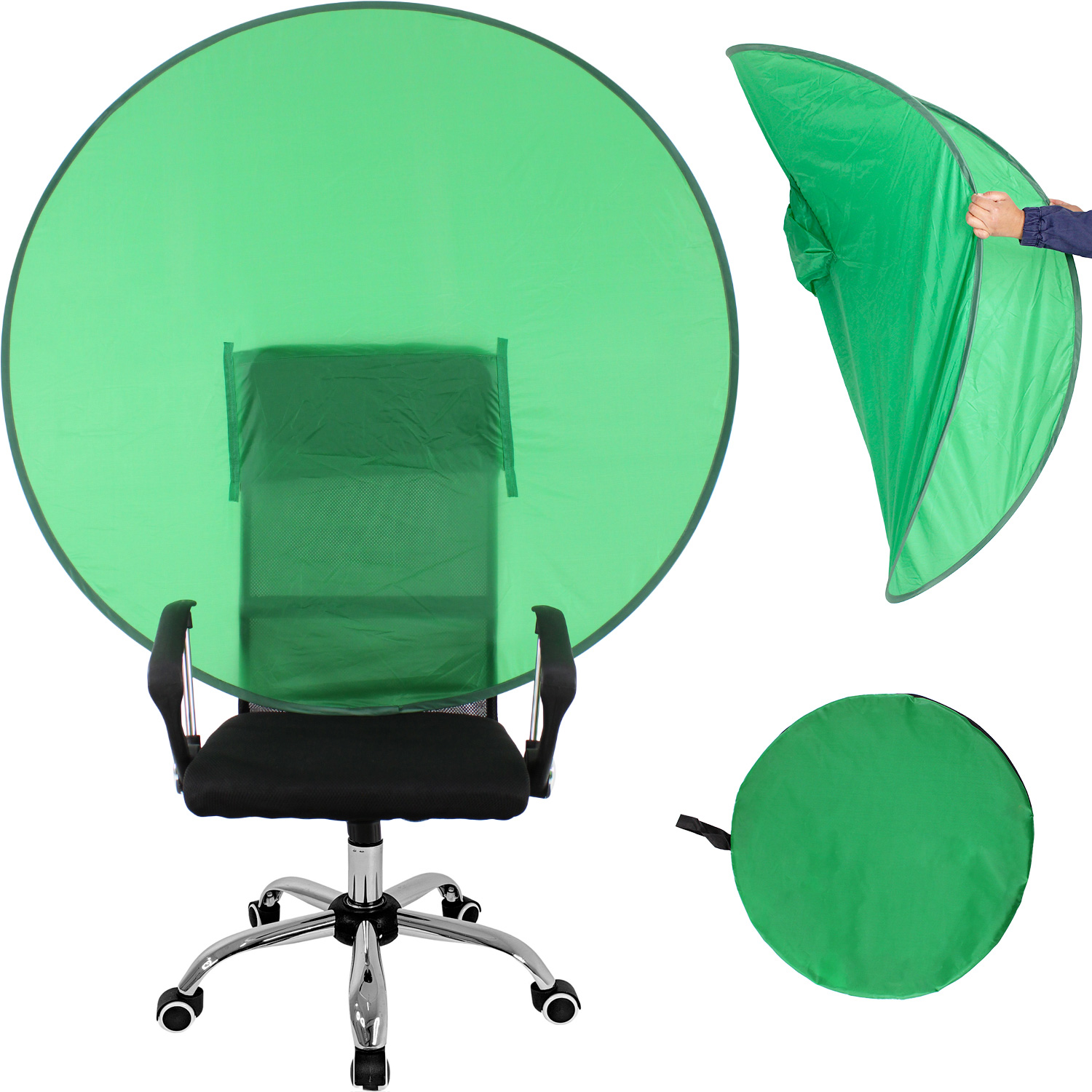 Pantalla Verde Fondo para Silla Redondo Chroma Key 55" Plegable Fotografia Video