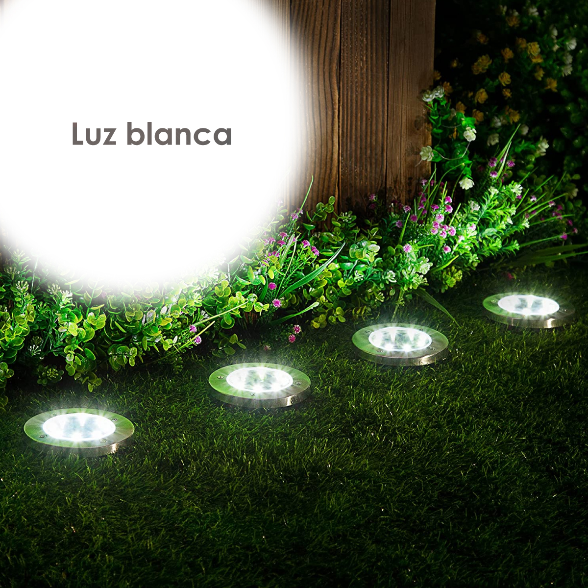 Lampara Solar De Piso 8 Leds Luces Para Exterior Impermeable