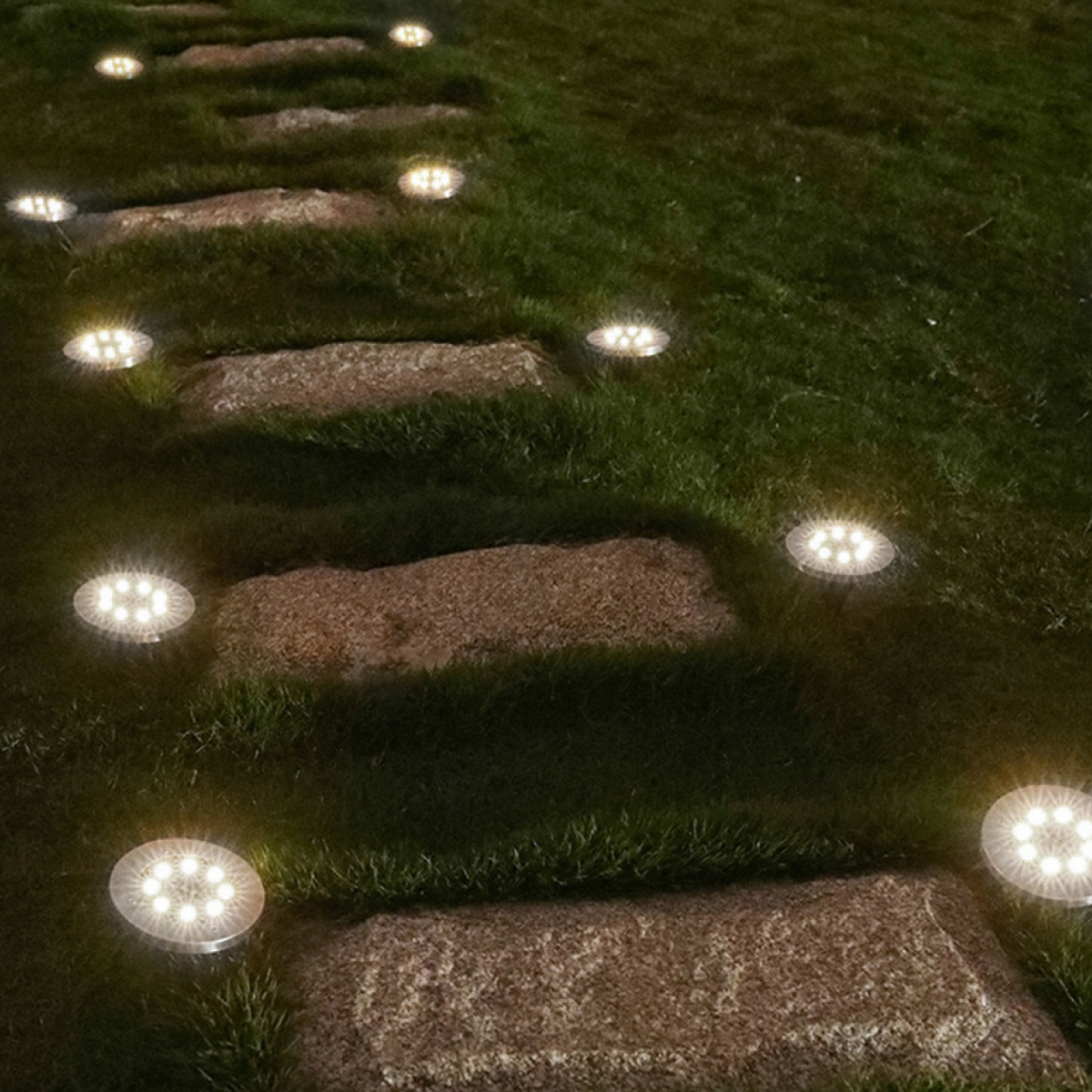 Lampara Solar De Piso 8 Leds Luces Para Exterior Impermeable