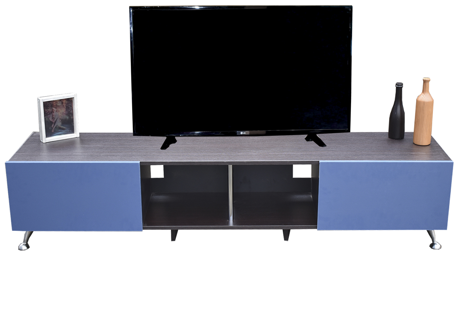 Mueble para TV de 77" London 1.80 mts Minimalista y Practico Hogare Chocolate Azul