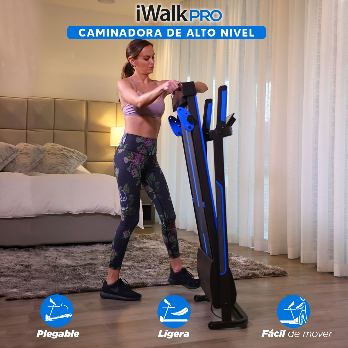 Caminadora Eléctrica I Walk Pro Bluetooth Plegable con Niveles de Inclinación 