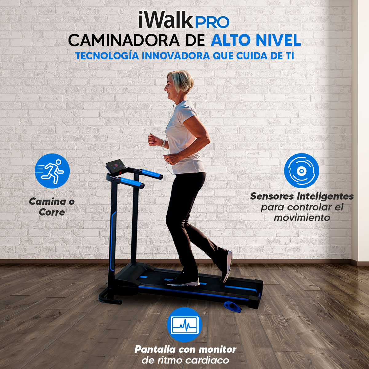 Caminadora Eléctrica I Walk Pro Bluetooth Plegable con Niveles de Inclinación 