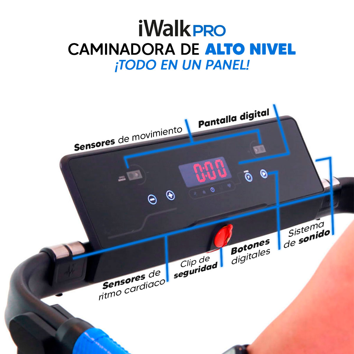 Caminadora Eléctrica I Walk Pro Bluetooth Plegable con Niveles de Inclinación 