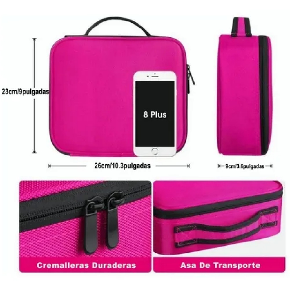 Maletín Maquillaje Cosmetiquera Con Divisor Ajustable Viaje