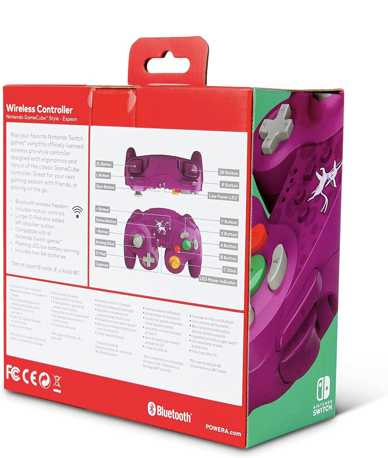 Control Inalambrico Gamecube Espeon Para Switch  (d3 Gamers)