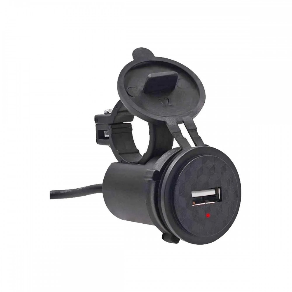 Cargador USB Motocicleta Manubrio Espejo 2A