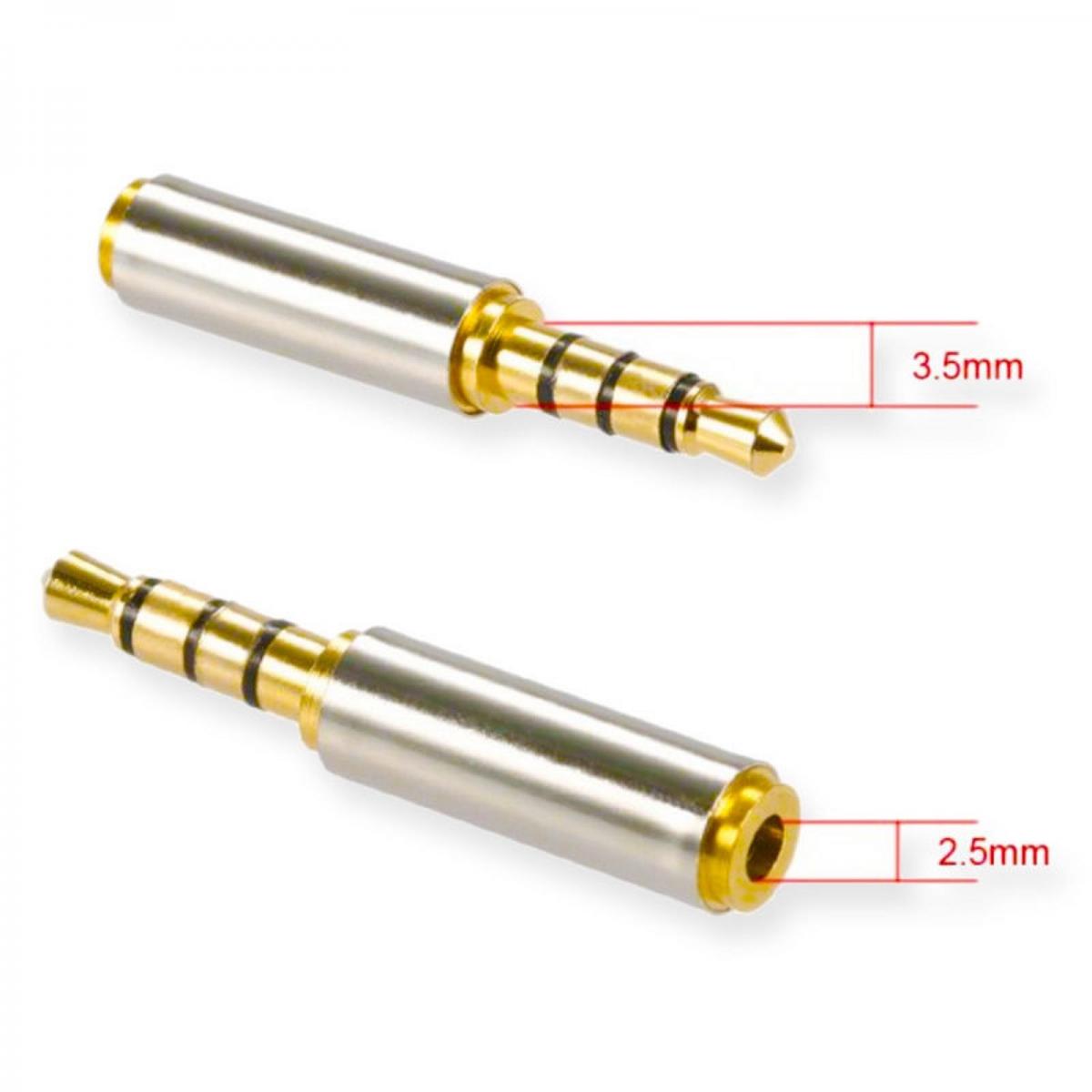 Adaptador Auxiliar 2.5mm Hembra a 3.5mm Macho 4 Vías