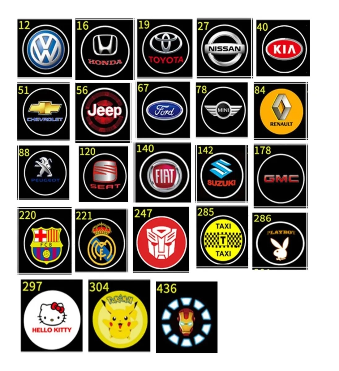 Par Luces Cortesía Luz Led Proyecta Logo Auto