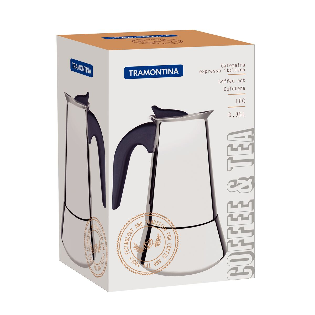 CAFETERA ITALIANA TRAMONTINA 61768/100 PARA EXPRESSO 350 ML END1**