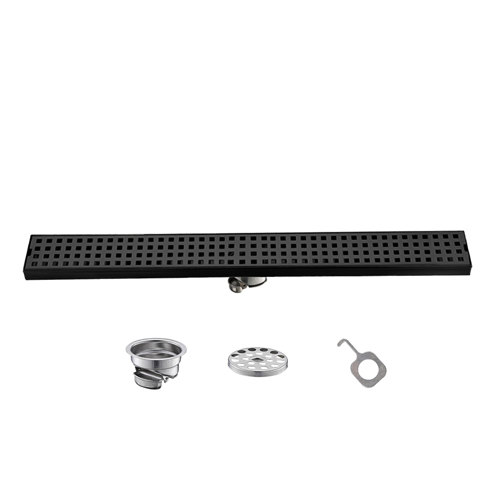 CasaMia Coladera Lineal Moderna de Reja 60 cm Acero Inoxidable Negro Mate 