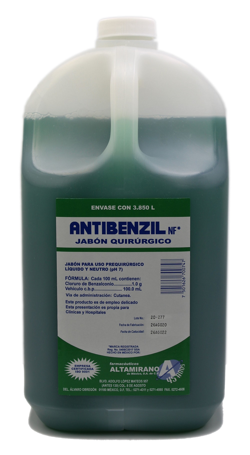 Jabón Quirúrgico Antibenzil Verde 3.8 Lts
