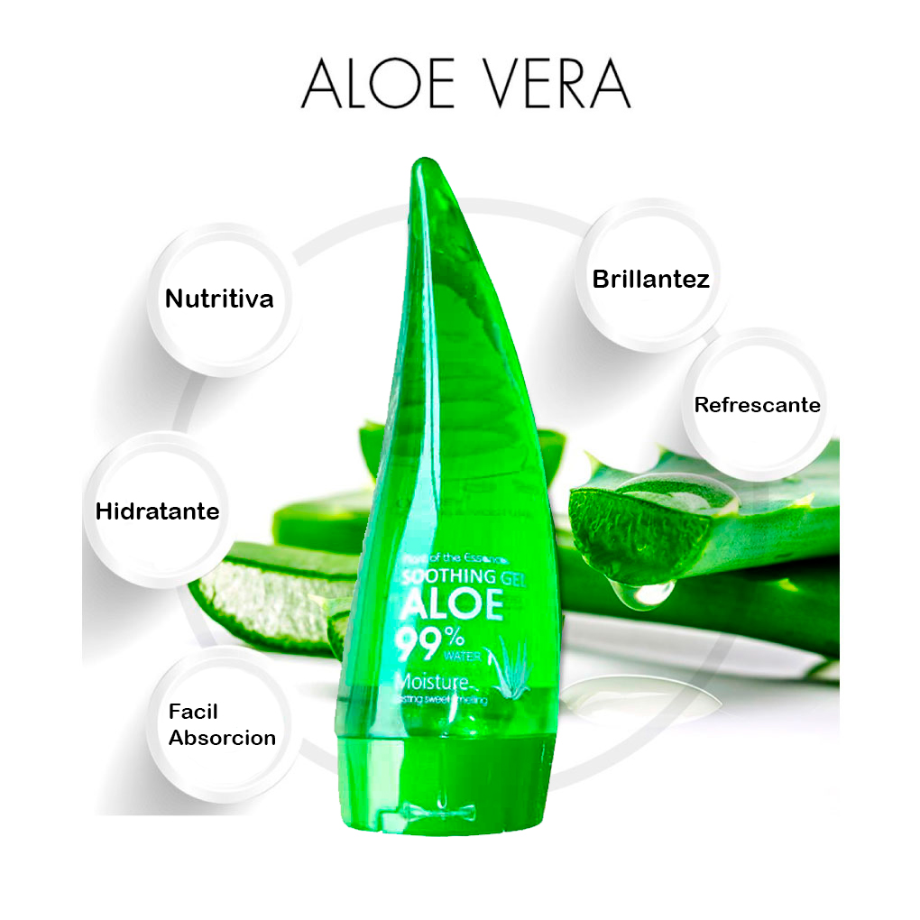 Aloe Vera Gel Refrescante E Hidratante Soothing Moisture + Gel Enriquecido Set De 2 Piezas .