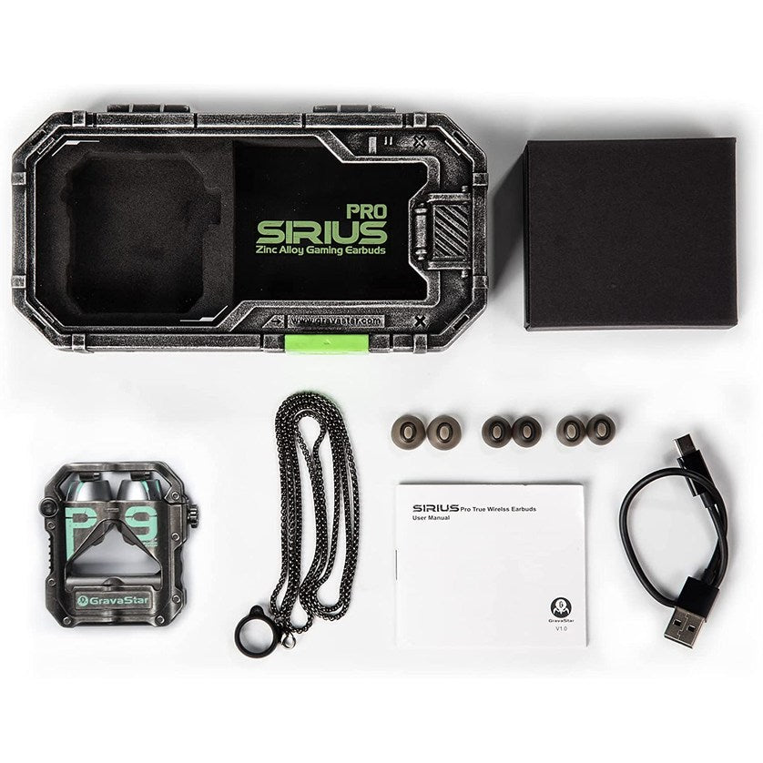 AUDÍFONOS HÍBRIDOS TRUE WIRELESS GRAVASTAR SIRIUS PRO - WAR DAMAGED