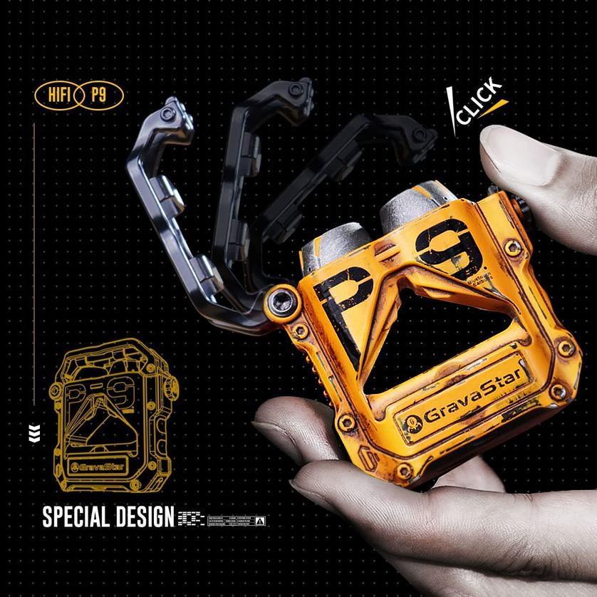 AUDÍFONOS HÍBRIDOS TWS GRAVASTAR SIRIUS PRO ED. LIMITADA - BATTLE YELLOW