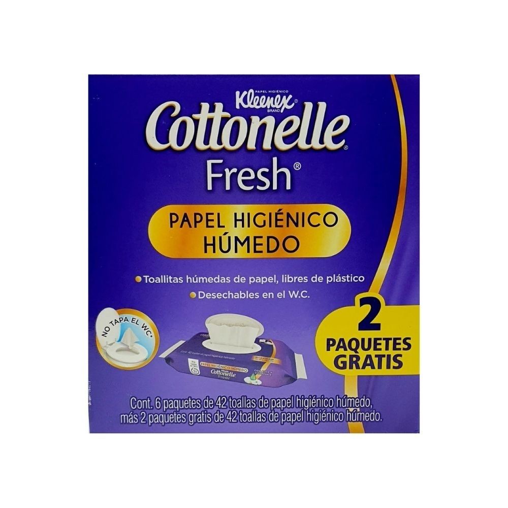 Papel Higienico Humedo Cottonelle Fresh 6 Paquetes + 2 Gratis 
