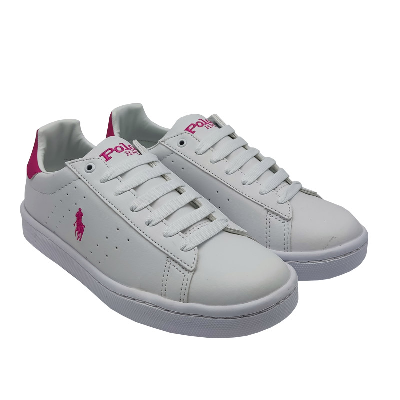 Tenis Polo 313 Blanco Rosa Mujer Niña Casuales Cómodos