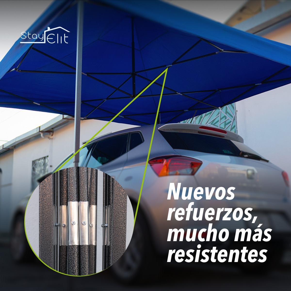 Toldo Carpa Retráctil Plegable 3 x 3 Reforzado