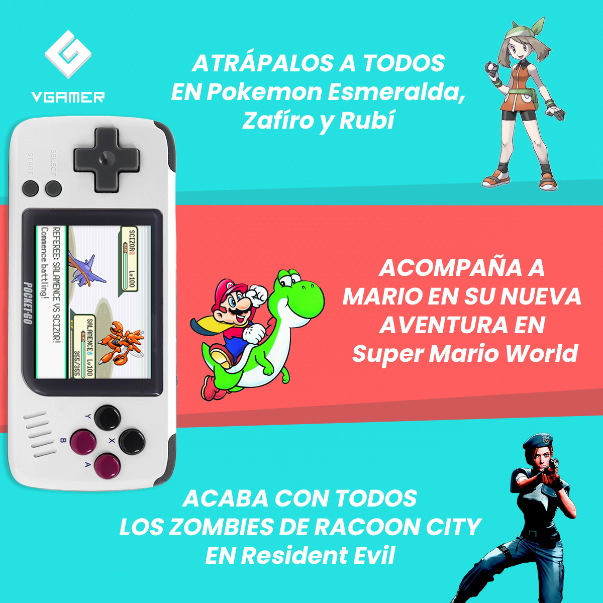 Consola Portátil Retro PocketGo Juegos Incluidos Gameboy PlayStation 1 Nintendo 