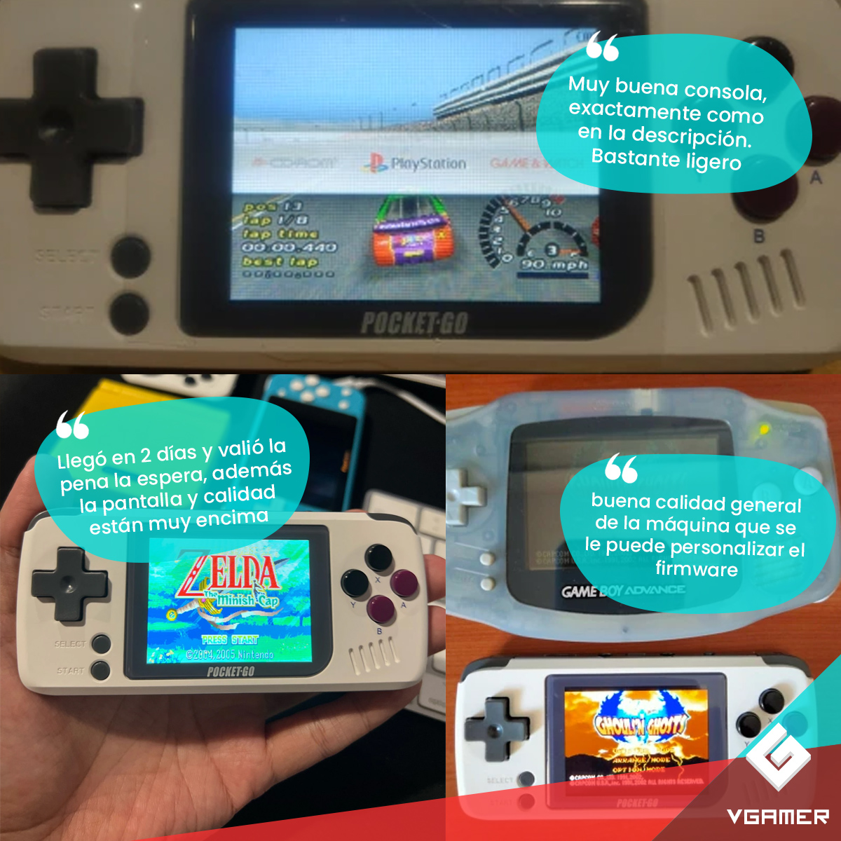 Consola Portátil Retro PocketGo Juegos Incluidos Gameboy PlayStation 1 Nintendo 