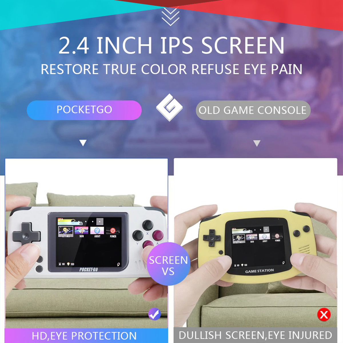 Consola Portátil Retro PocketGo Juegos Incluidos Gameboy PlayStation 1 Nintendo 