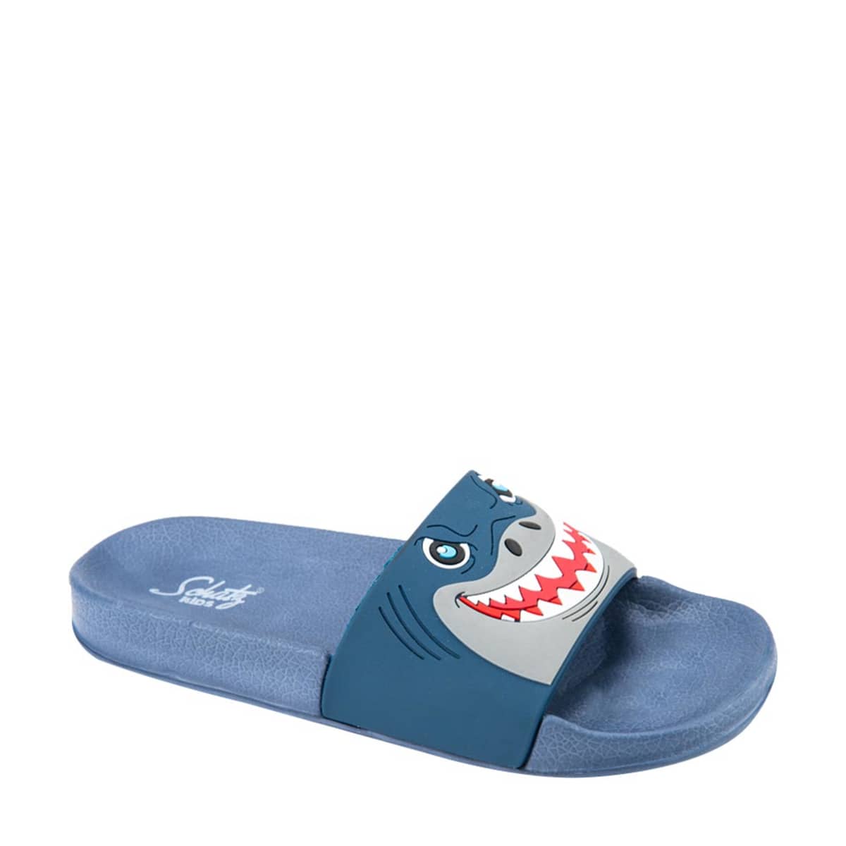 Sandalias de niño para playa o baño, color azul, con tiburón, mod. 1019497