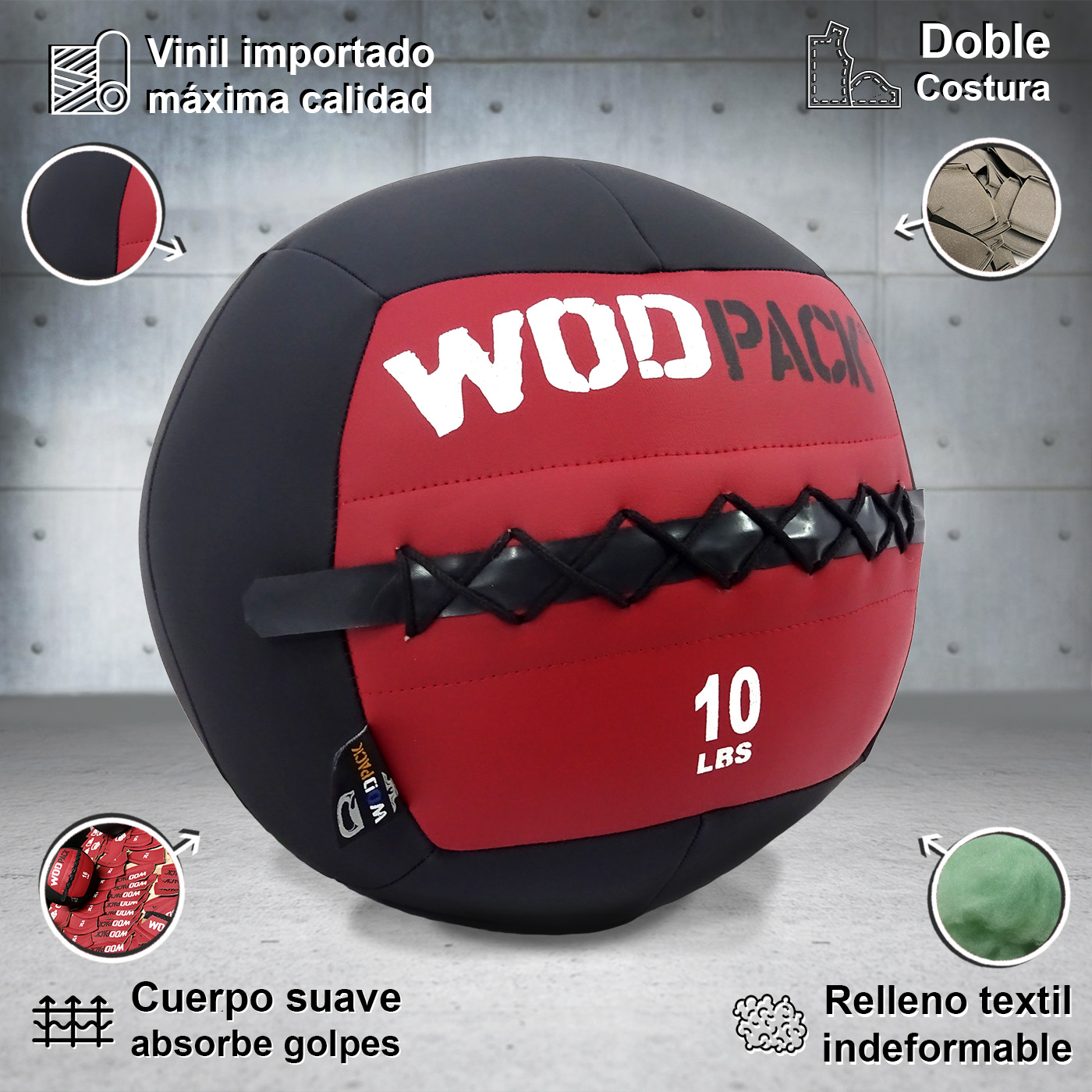 Balon Crossfit Med Ball Redblack 10 lb WodPack® 