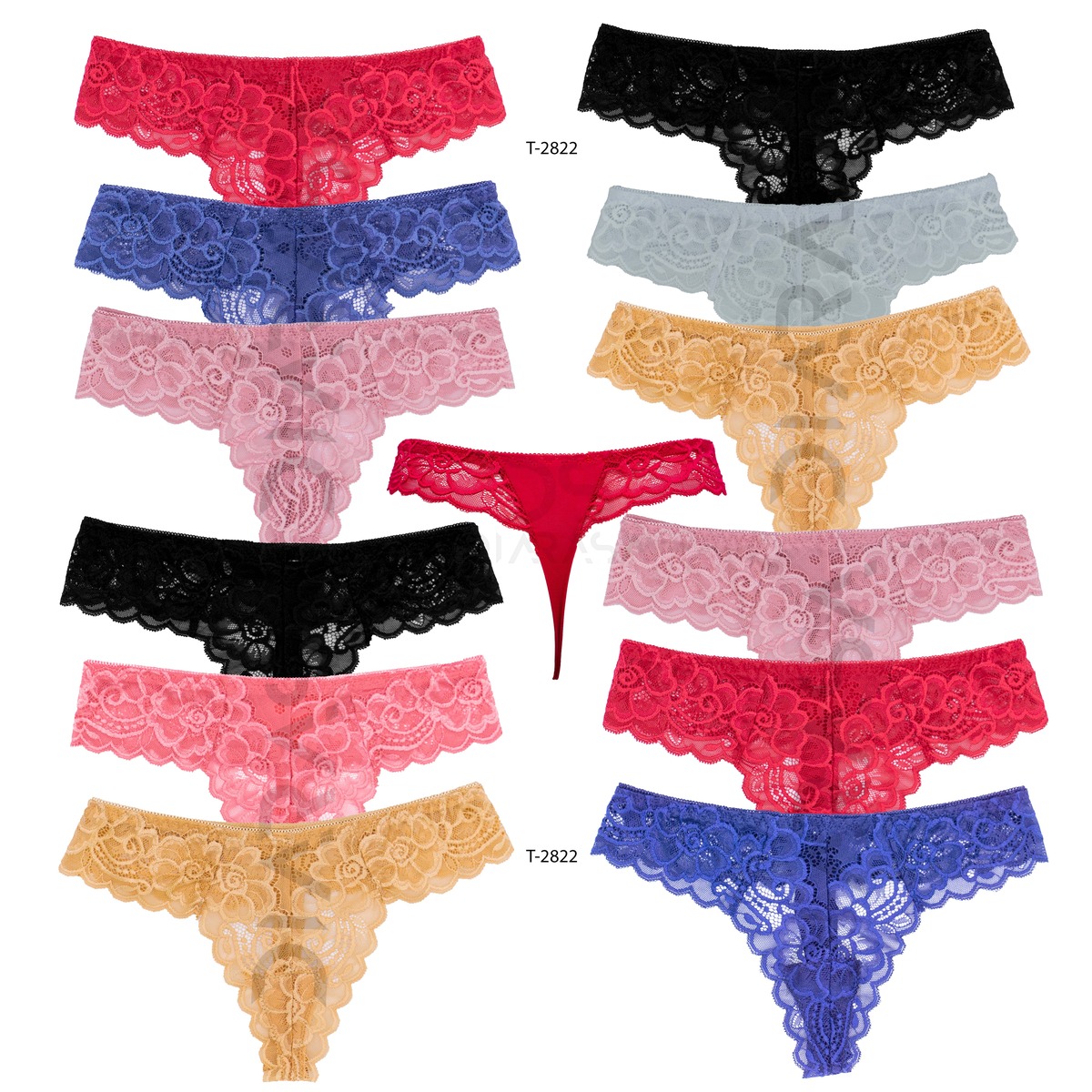 Panties de dama ropa interior de mujer TANGAS ENCAJE 12PZ MAYOREO