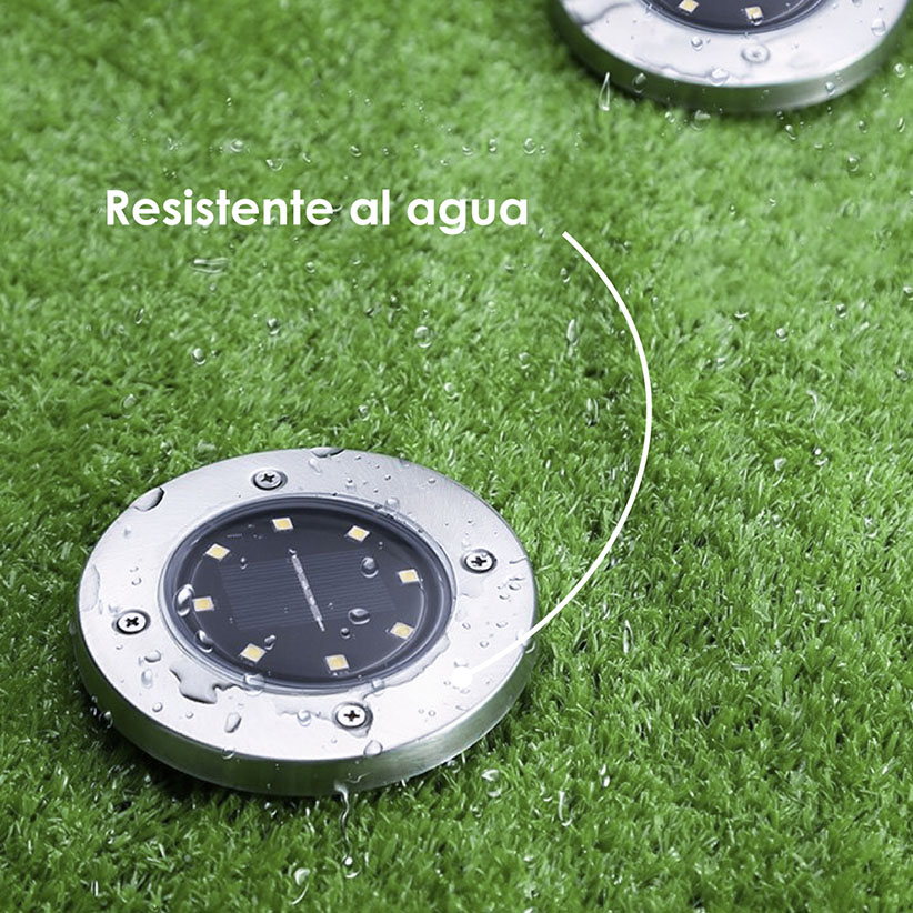 Lampara Solar De Piso 8 Leds Luces Para Exterior Impermeable (luz amarilla)
