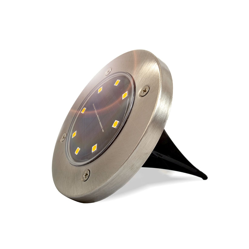 Lampara Solar De Piso 8 Leds Luces Para Exterior Impermeable (luz amarilla)