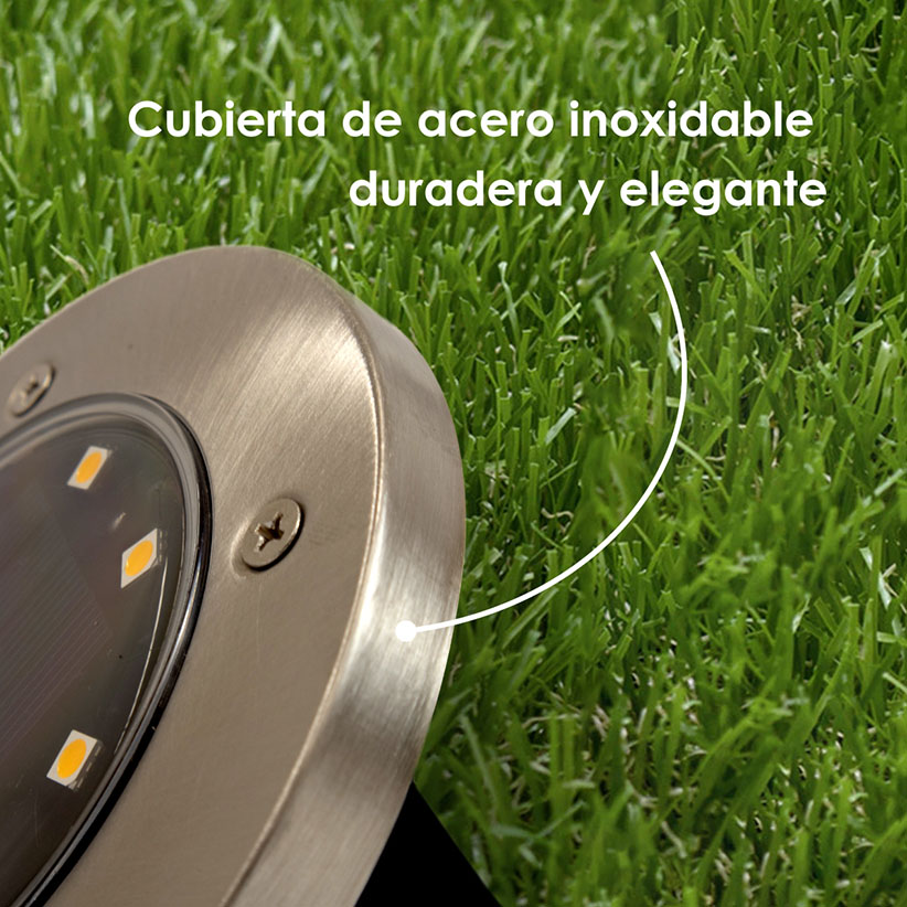 Lampara Solar De Piso 8 Leds Luces Para Exterior Impermeable (luz amarilla)