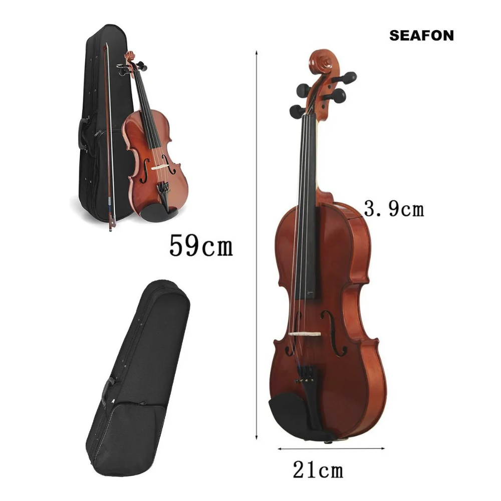SEAFON Violín 4/4 Incluye Arco Brea Estuche Acústico