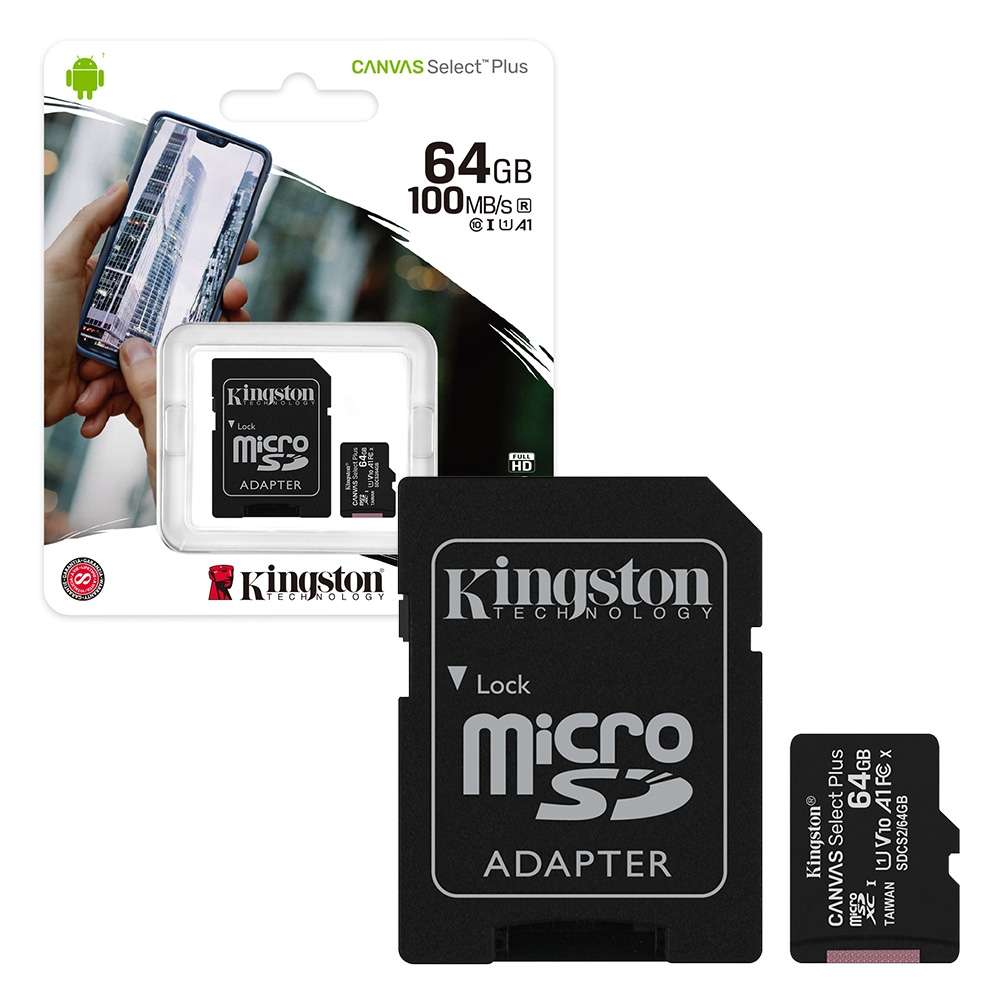 Memoria Micro Sd Kingston 64gb S2 Canvas Select Plus 100-mbs
