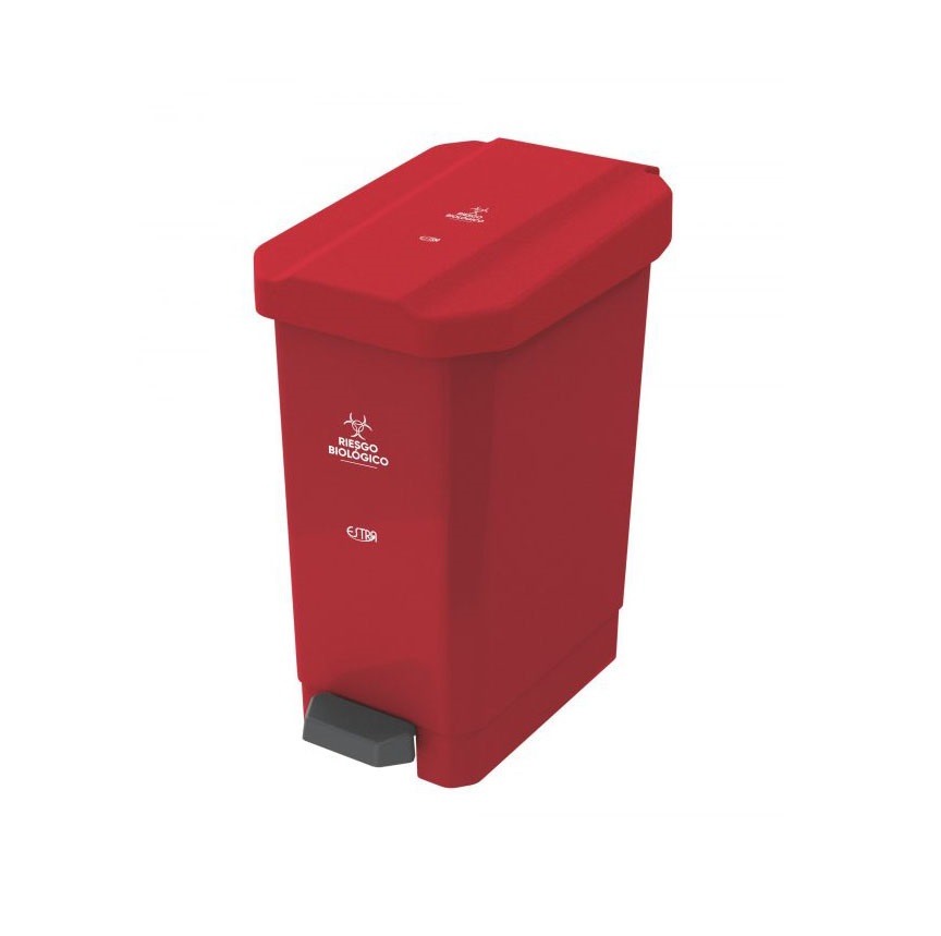 Bote de pedal EstraBins de 10 L Rojo Residuos Peligrosos