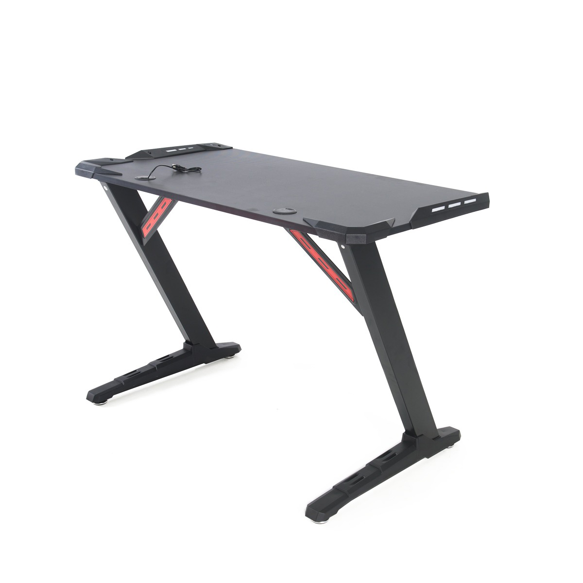 Escritorio Gamer Rgb Luces Led Pc Streamer Fibra Carbono Led