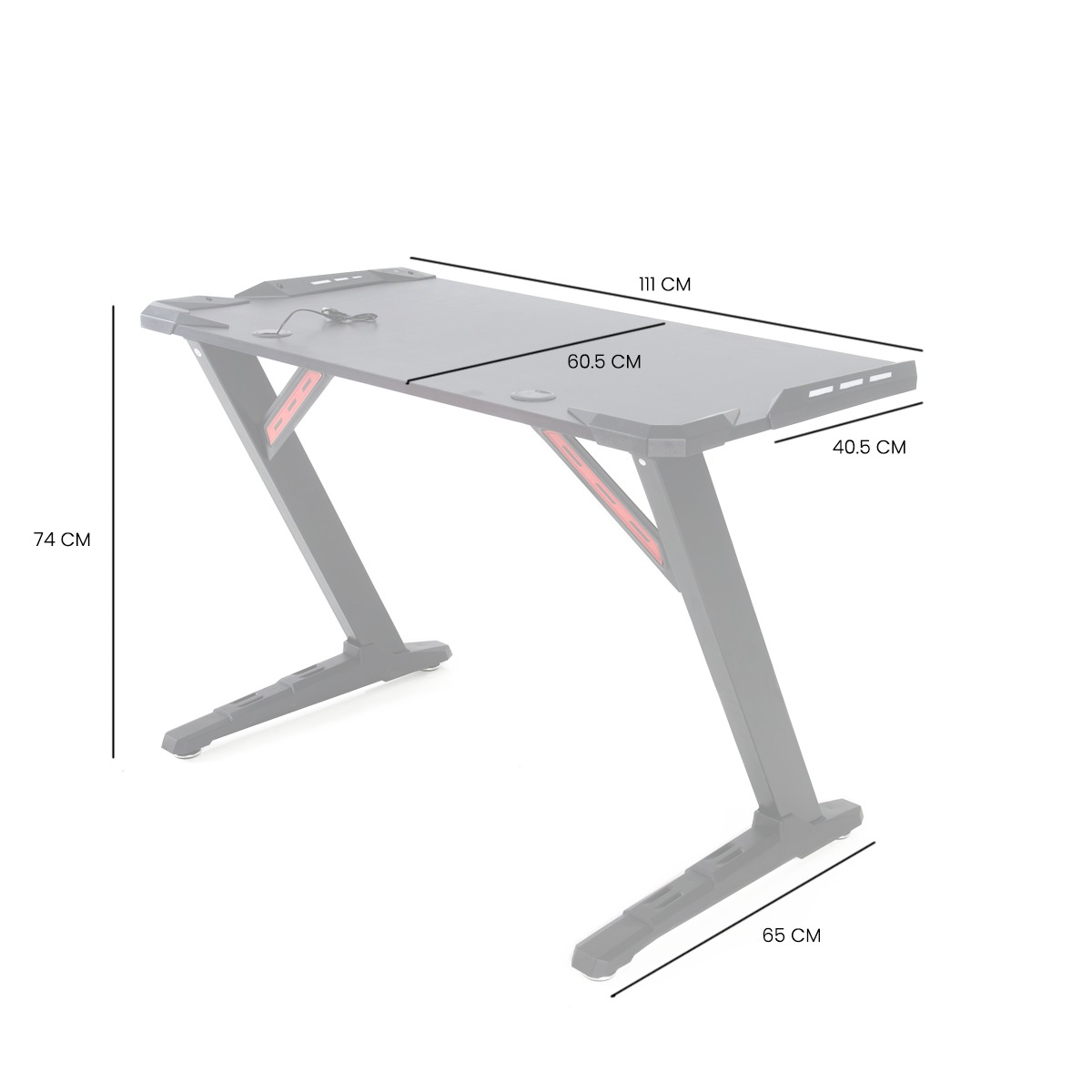 Escritorio Gamer Rgb Luces Led Pc Streamer Fibra Carbono Led