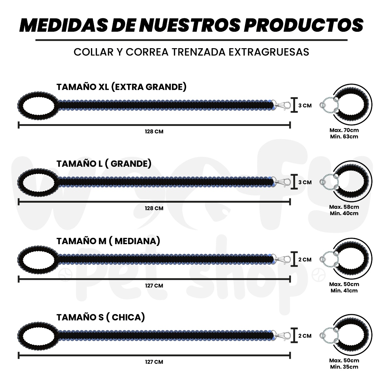 Correa Collar Perro Grande Gruesa Muy Resistente Suave Larga