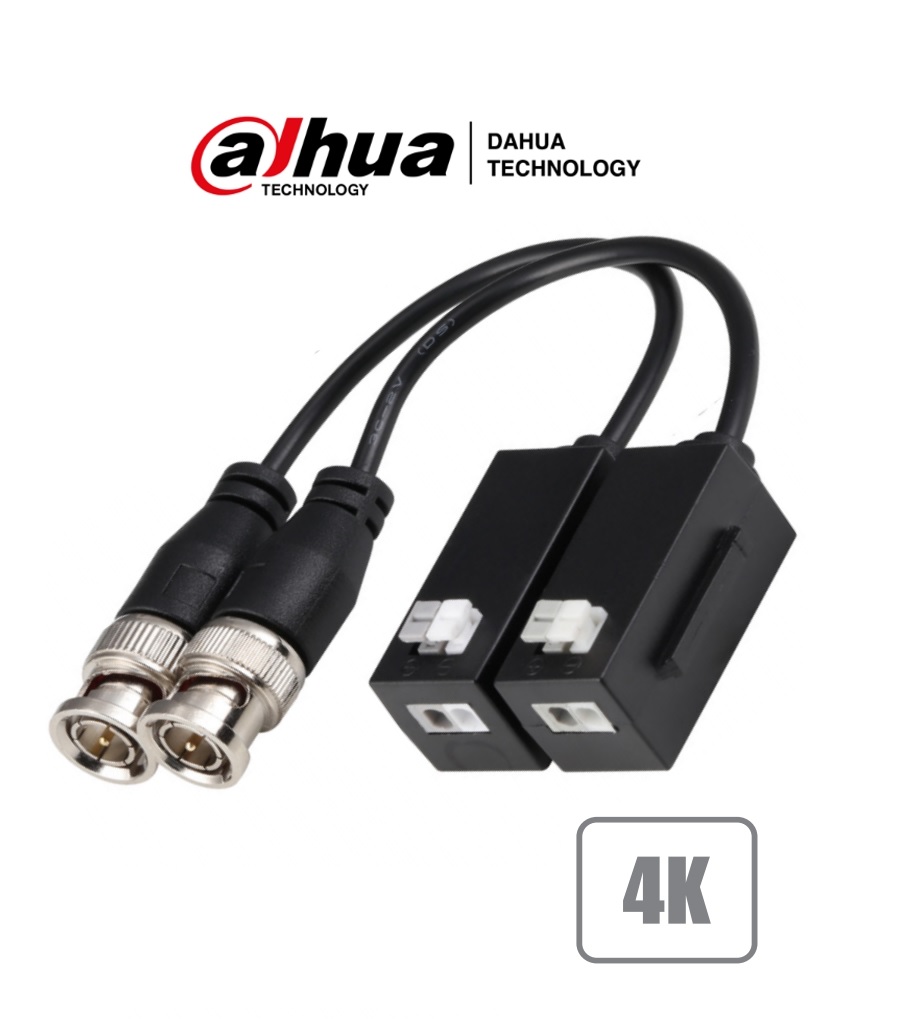 Par de Transceptores Dahua Technology PFM800-4K Negro DVR SEGURIDAD IMAGEN CAMARAS NEGRO CABLE 4K